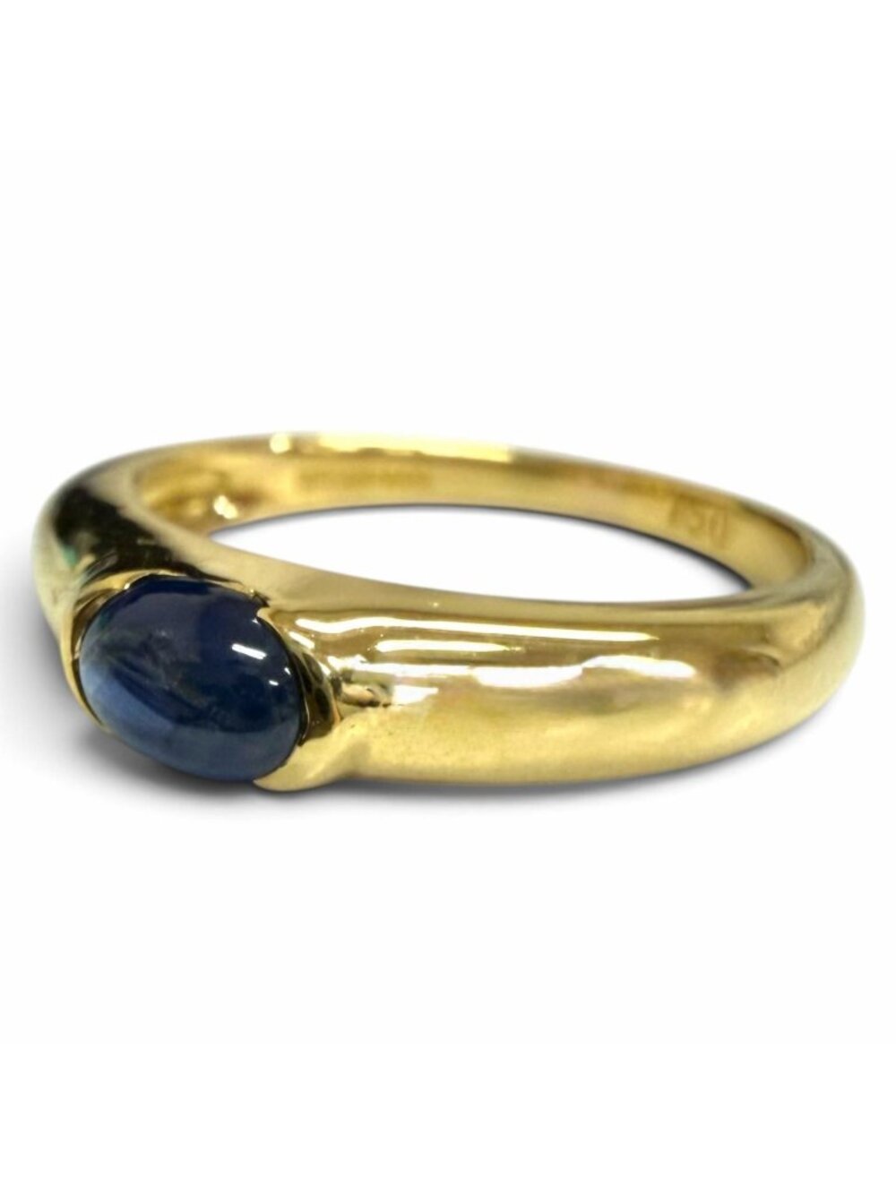 Tiffany & Co Vintage 750 Sapphire Cabochon Cut Ring Yellow Gold JP